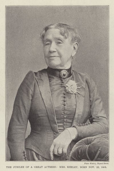 Das Jubiläum einer großen Schauspielerin, Mrs. Keeley, geboren am 22. November 1805 von English Photographer