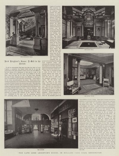 Das Haus des verstorbenen Lord Leighton in der Holland Park Road, Kensington von English Photographer