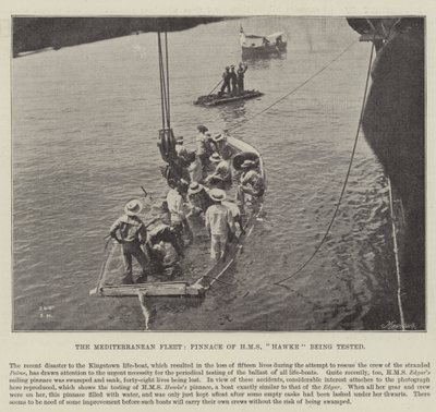 Die Mittelmeerflotte, Pinnace der HMS Hawke wird getestet von English Photographer