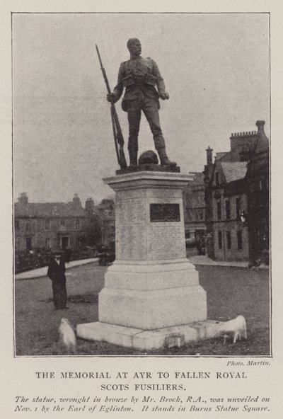 Das Denkmal in Ayr für gefallene Royal Scots Fusiliers von English Photographer