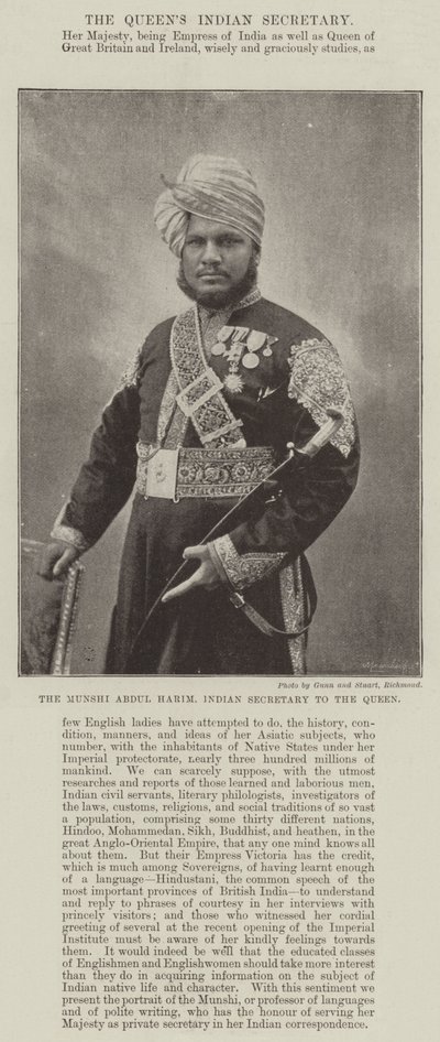 Der Munshi Abdul Harim, indischer Sekretär der Königin von English Photographer