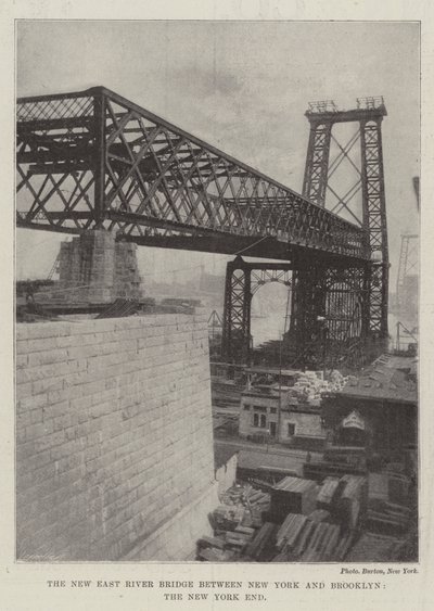 Die neue East River Brücke zwischen New York und Brooklyn, das New Yorker Ende von English Photographer