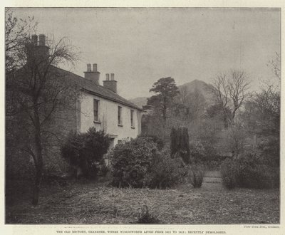 Das alte Pfarrhaus, Grasmere, wo Wordsworth von 1811 bis 1813 lebte, kürzlich abgerissen von English Photographer