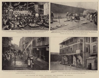Die Pest in Indien, Bekämpfung der Epidemie in Bombay von English Photographer