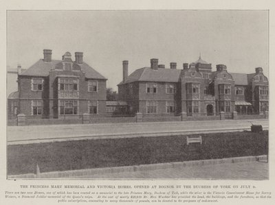 Das Princess Mary Memorial und die Victoria Homes, eröffnet in Bognor von der Herzogin von York am 9. Juli von English Photographer