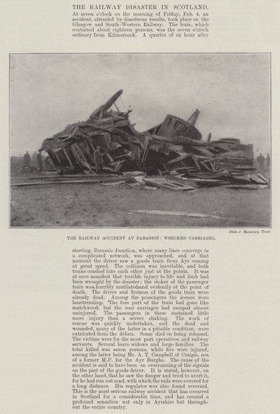 Der Eisenbahnunfall bei Barassie, zerstörte Waggons von English Photographer