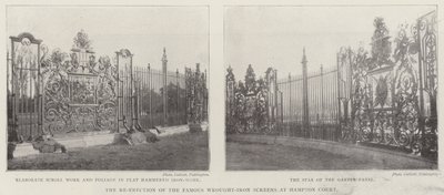 Der Wiederaufbau der berühmten Schmiedeeisernen Bildschirme im Hampton Court von English Photographer