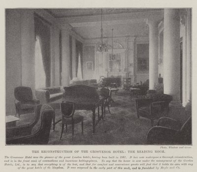 Der Wiederaufbau des Grosvenor Hotels, der Lesesaal von English Photographer