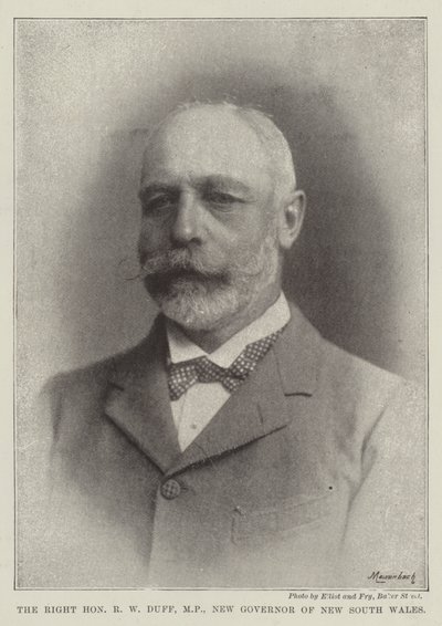 Der ehrenwerte R. W. Duff, MP, neuer Gouverneur von New South Wales von English Photographer