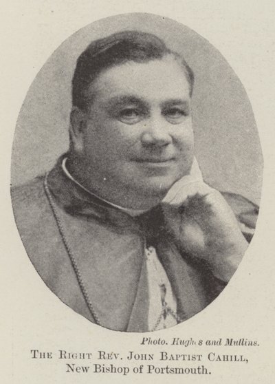 Der rechte ehrwürdige John Baptist Cahill, neuer Bischof von Portsmouth von English Photographer
