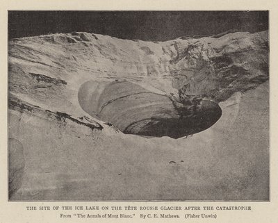 Der Ort des Eissee am Tete Rousse Gletscher nach der Katastrophe von English Photographer