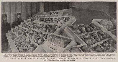 Die Situation in Konstantinopel, die von der Polizei entdeckten armenischen Bomben von English Photographer
