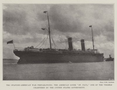 Die spanisch-amerikanischen Kriegsvorbereitungen, der amerikanische Liner St. Paul, eines der von der US-Regierung gecharterten Schiffe von English Photographer