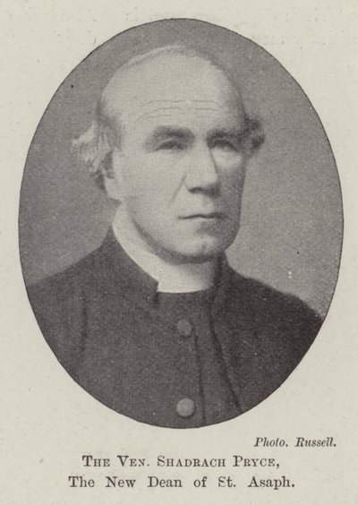 Der ehrwürdige Shadrach Pryce, der neue Dekan von St. Asaph von English Photographer