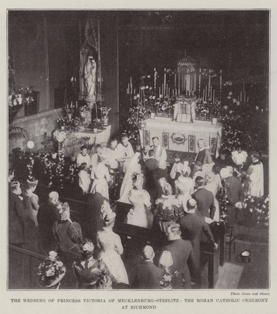 Die Hochzeit von Prinzessin Victoria von Mecklenburg-Strelitz, die römisch-katholische Zeremonie in Richmond von English Photographer