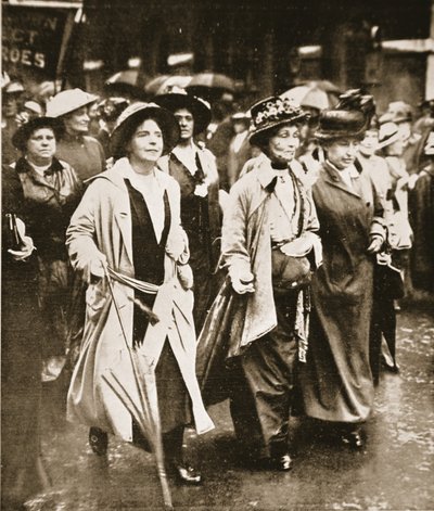 Die Demonstration für das Frauenrecht zu dienen: Mrs. Pankhurst und Freunde, aus 