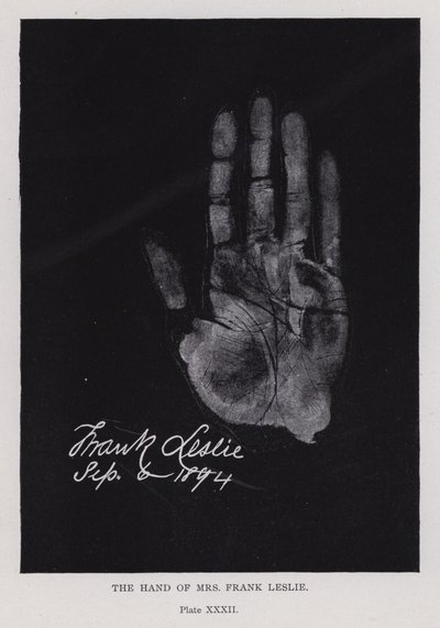 Die Hand von Mrs. Frank Leslie von English Photographer