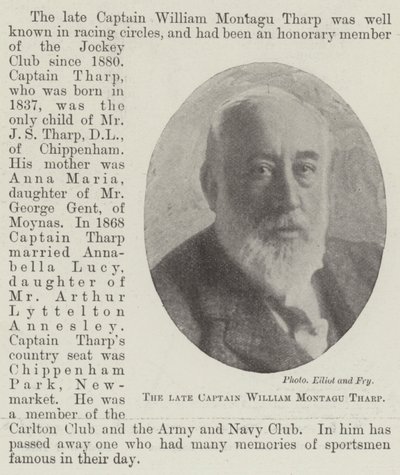 Der verstorbene Kapitän William Montagu Tharp von English Photographer