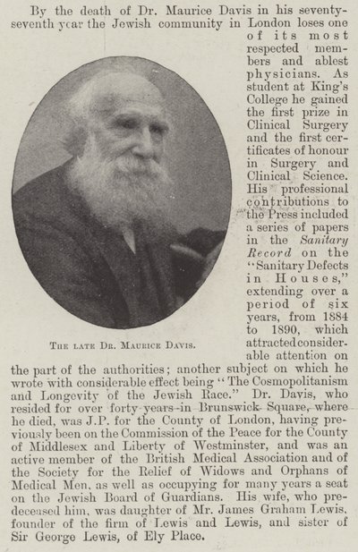 Der verstorbene Dr. Maurice Davis von English Photographer