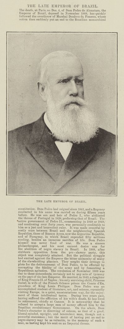 Der verstorbene Kaiser von Brasilien von English Photographer