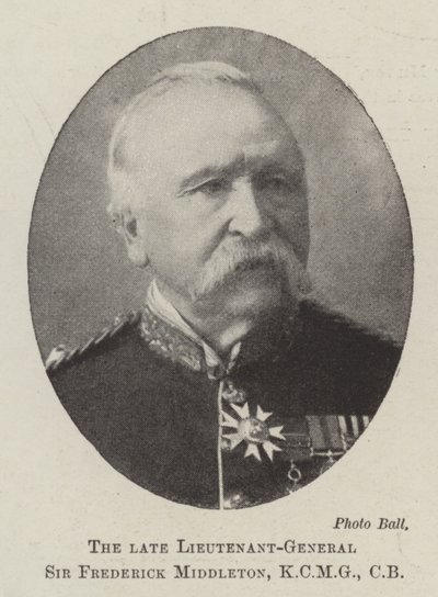 Der verstorbene Generalleutnant Sir Frederick Middleton, KCMG, CB von English Photographer