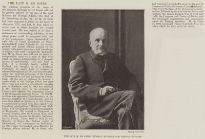 Der verstorbene M de Giers, russischer Außenminister von English Photographer