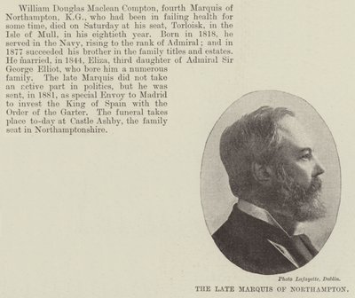 Der verstorbene Marquis von Northampton von English Photographer