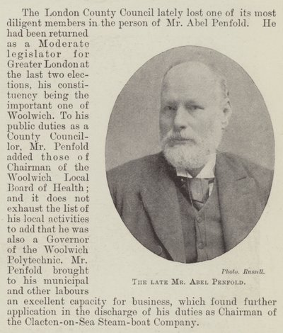 Der verstorbene Mr. Abel Penfold von English Photographer