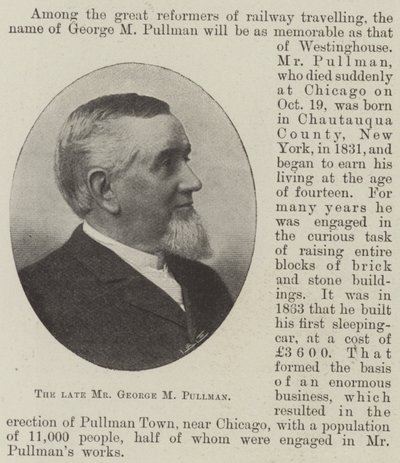 Der verstorbene Herr George M Pullman von English Photographer
