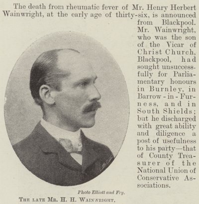 Der verstorbene Mr H H Wainwright von English Photographer