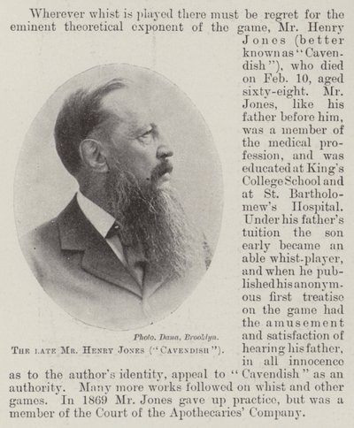 Der verstorbene Mr Henry Jones (Cavendish) von English Photographer