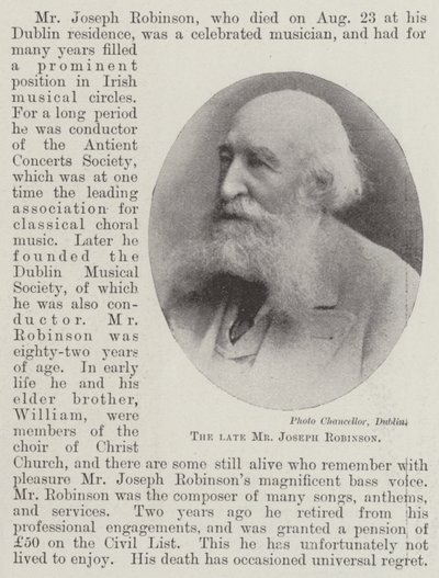 Der verstorbene Mr. Joseph Robinson von English Photographer