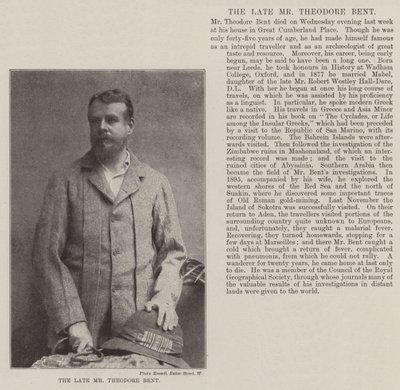 Der verstorbene Mr. Theodore Bent von English Photographer