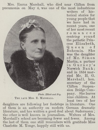 Die verstorbene Frau E. Marshall von English Photographer