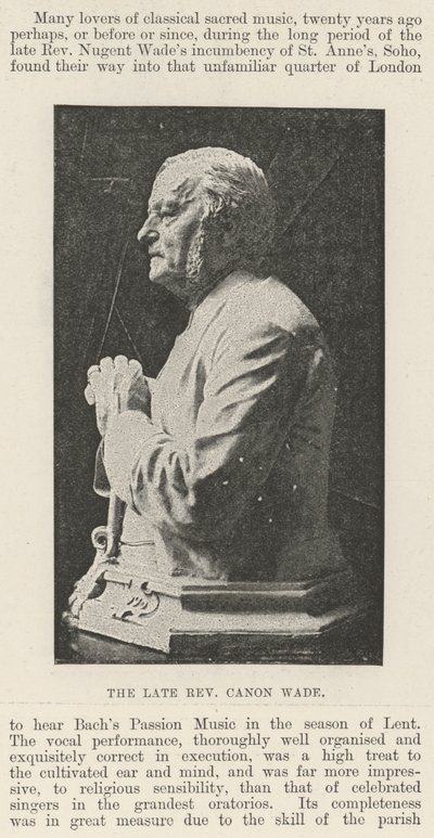 Der verstorbene Reverend Canon Wade von English Photographer