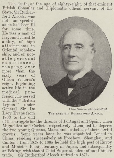 Der verstorbene Sir Rutherford Alcock von English Photographer