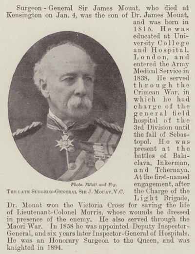 Der verstorbene Generalchirurg Sir J Mouat, VC von English Photographer