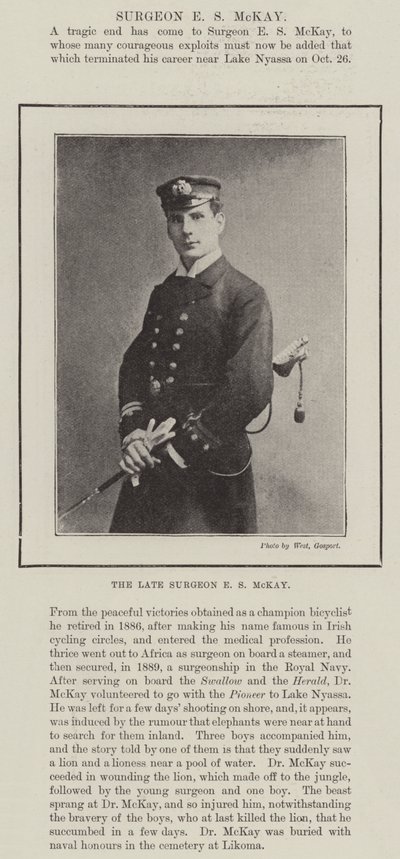 Der verstorbene Chirurg E S McKay von English Photographer