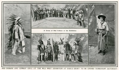 Eröffnung der Golden West Ausstellung in Earls Court: Indianer und Cowgirl von English Photographer