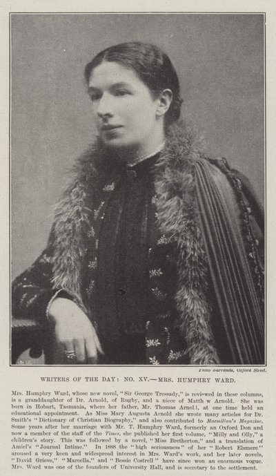 Schriftsteller der Zeit, Mrs. Humphry Ward von English Photographer
