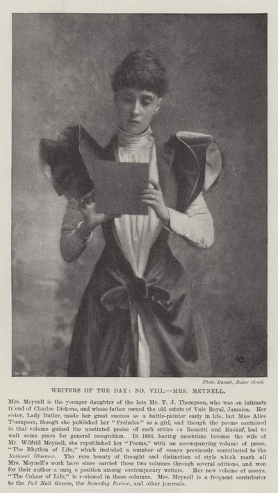 Schriftsteller des Tages, Mrs Meynell von English Photographer