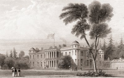 Ansicht von Goodwood House, West Sussex, Südengland im 19. Jahrhundert. Aus Churton