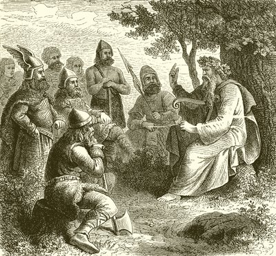 Ein Barde singt die Taten der teutonischen Krieger von English School