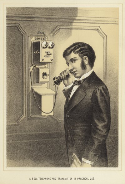 Ein Bell-Telefon und Sender im praktischen Einsatz von English School