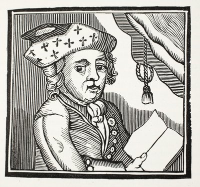Eine kurze Darstellung der Abenteuer von M. Bamfyeld Moore Carew, Illustration aus Chap-books des achtzehnten Jahrhunderts von John Ashton, veröffentlicht 1882 von English School