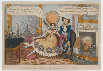 Ein Dandy und eine Dandyzette oder eine Rückkehr von der Oper, ca. 1820 von English School
