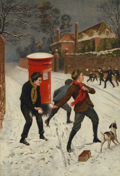Ein hart umkämpfter Kampf (Chromolithografie) von English School