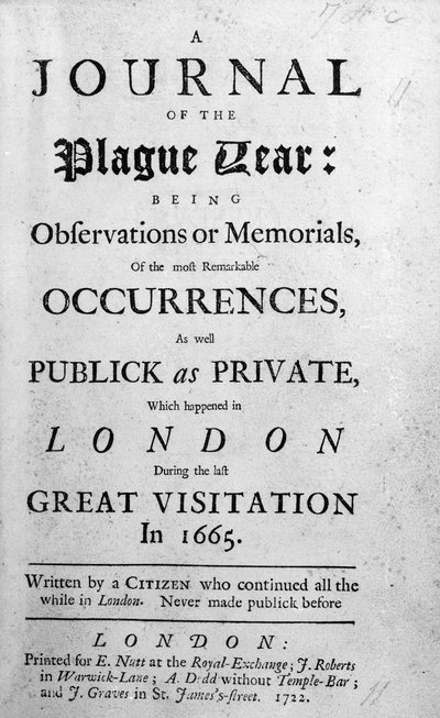 Ein Tagebuch des Pestjahres, 1665 von English School