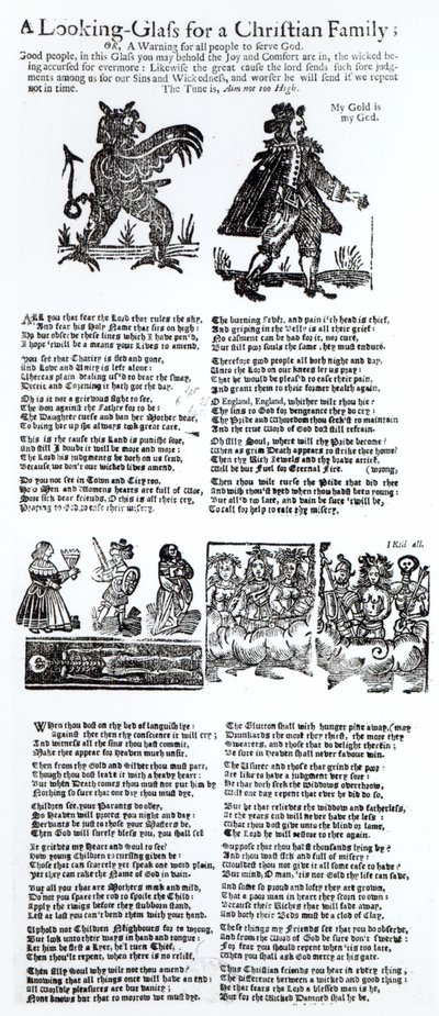 Ein Spiegel für eine christliche Familie, ca. 1665 von English School