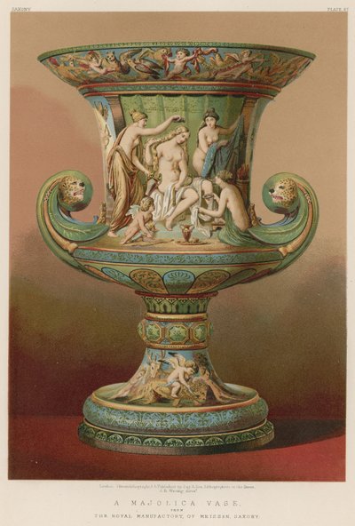 Eine Majolika-Vase aus der Königlichen Manufaktur, Meissen, Sachsen von English School